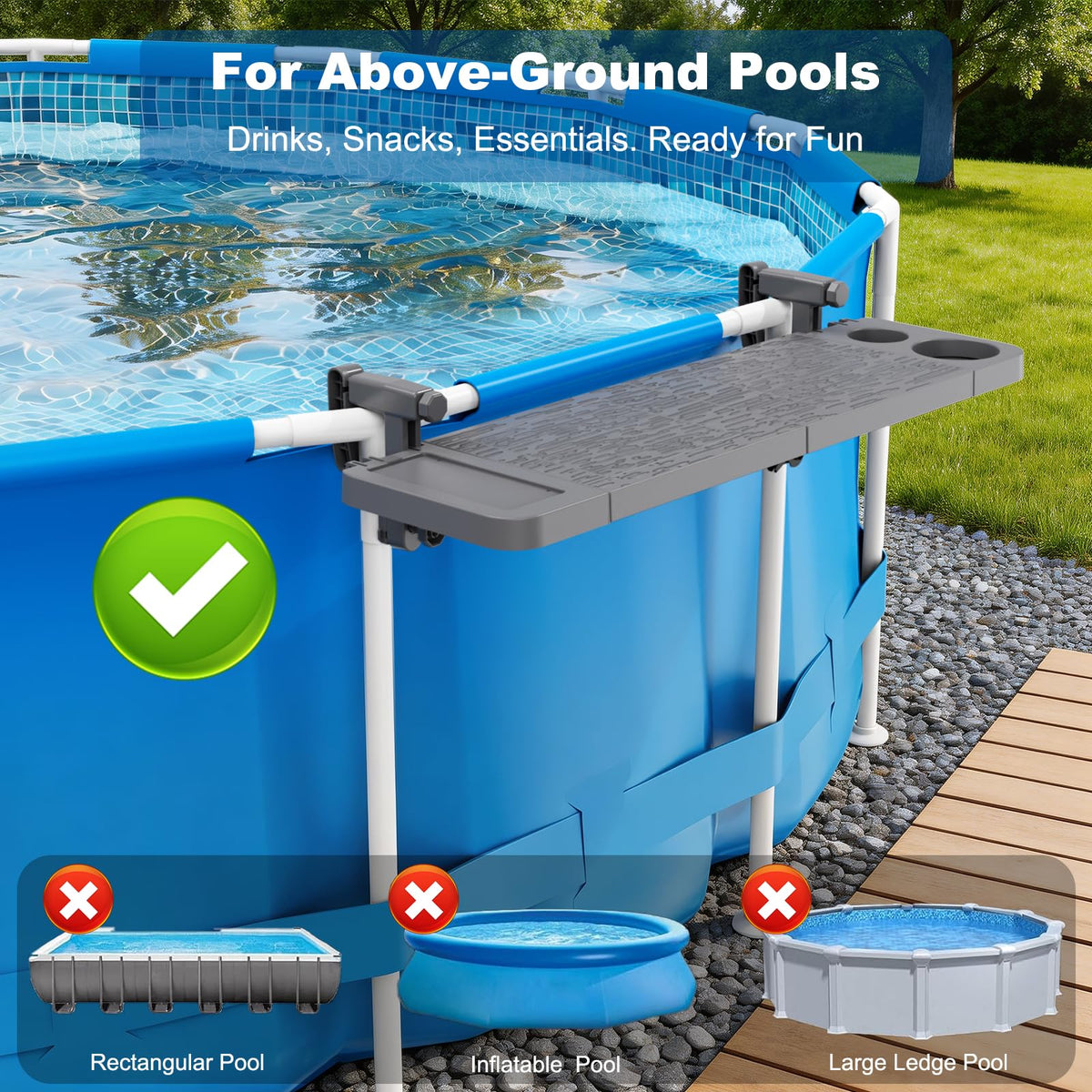 Arlierss Pool Bar adjustable height-angle lets you tailor the setup to your pool.