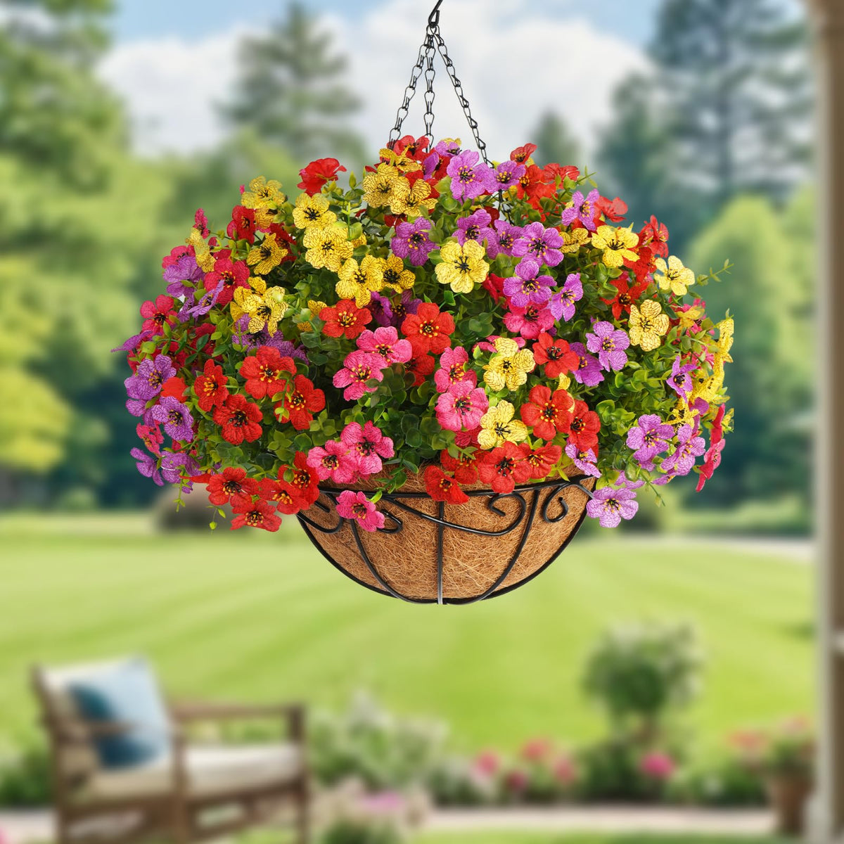 Arlinya full design 12-branch hanging flowers — dramatic fullness from every angle