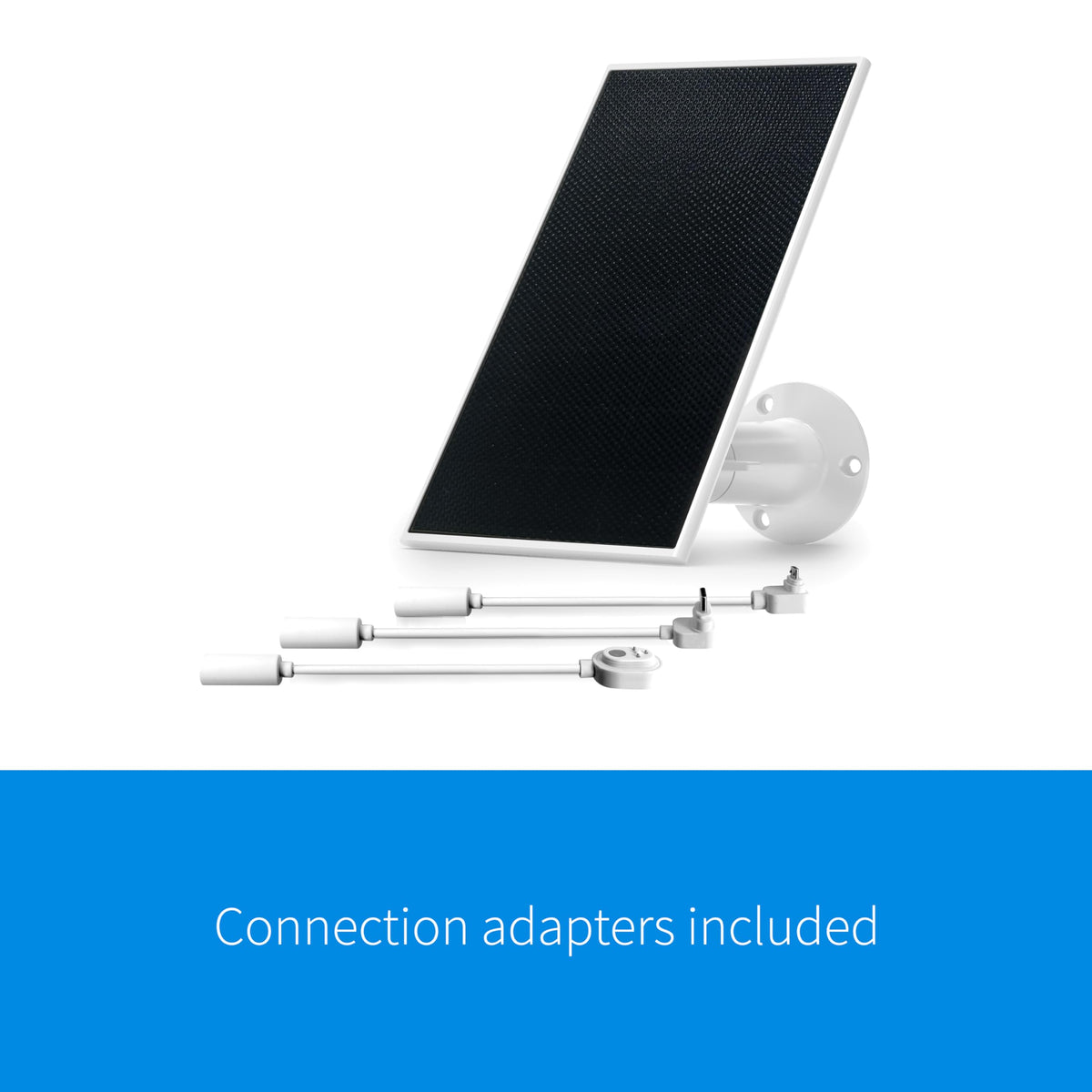 Arlo Solar Panel Charger White adapters and cables enable versatile outdoor placement