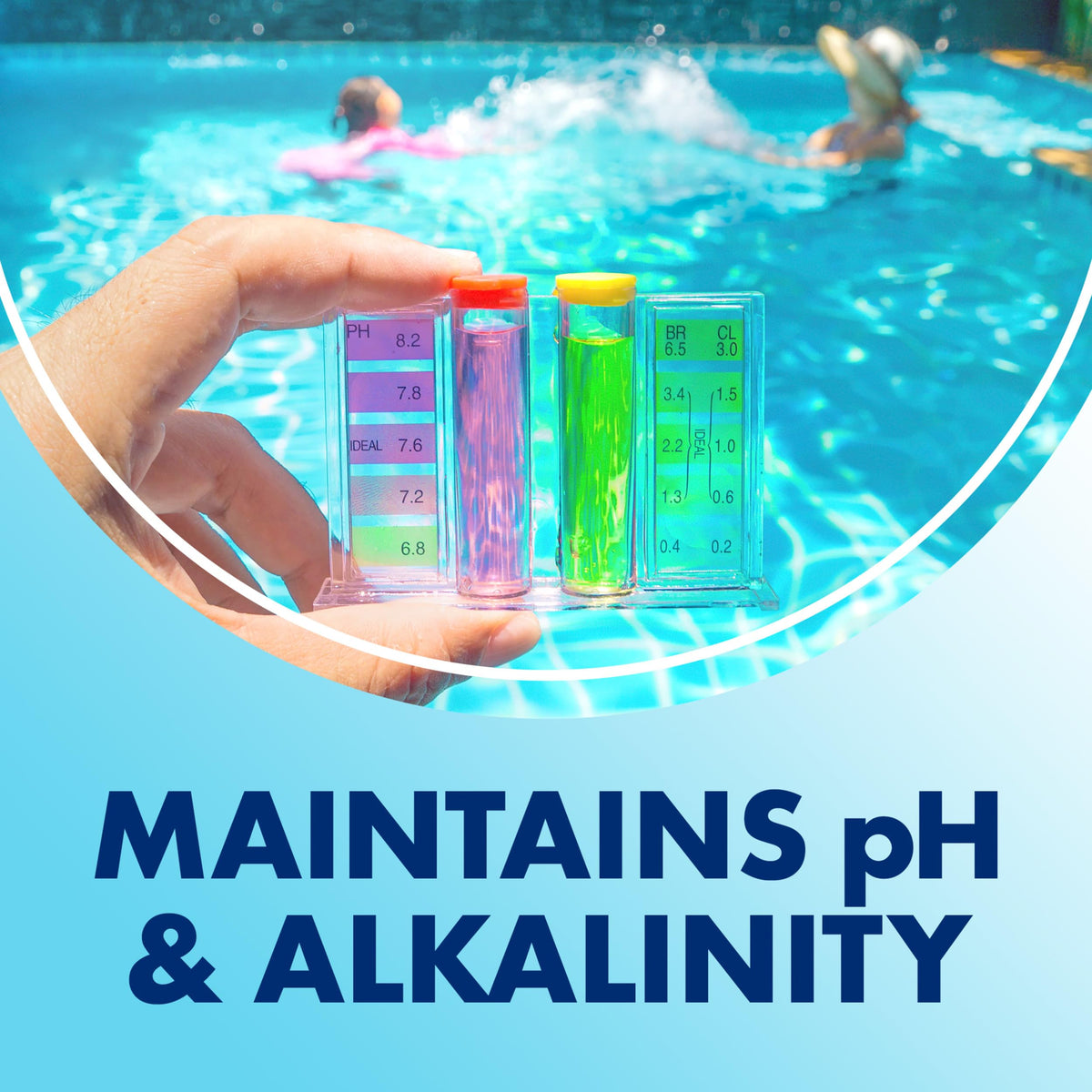 Pouring Arm & Hammer Clear Balance tablets into pool skimmer