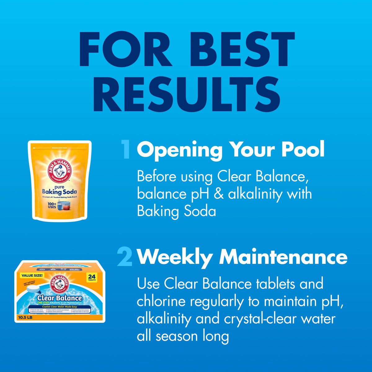 Pool maintenance steps with Clear Balance in use