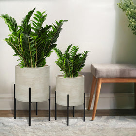ARNIS small planter dimensions 17 inches tall with 10.5 inches diameter.
