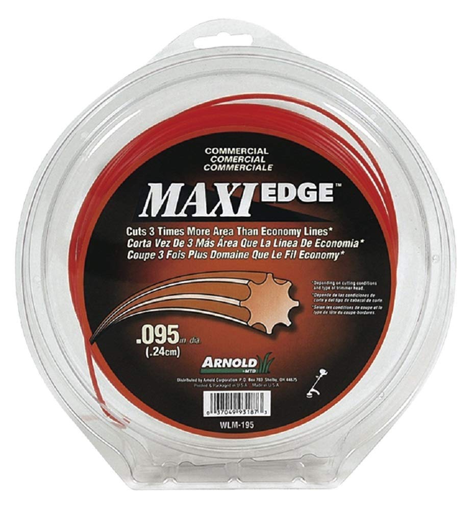 Arnold Maxi-Edge 0.095-inch 200ft trimmer line for fast, efficient lawn trimming.