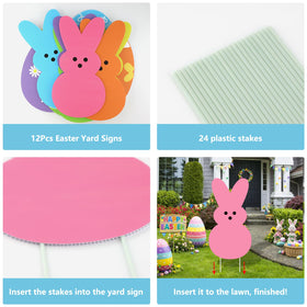 Arosche Easter eggs yard sign features bright colors for festive outdoor events.