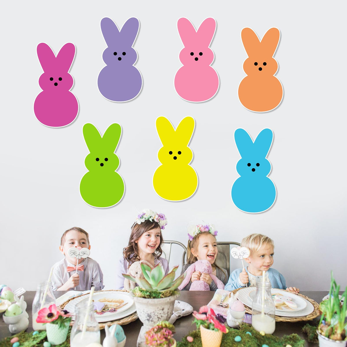 Arosche Easter yard signs set includes 7 large signs and stakes.