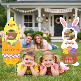 Arosche Easter yard decor ready for garden or lawn display.