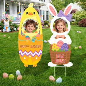 Arosche large Easter yard sign with stakes for easy outdoor setup.