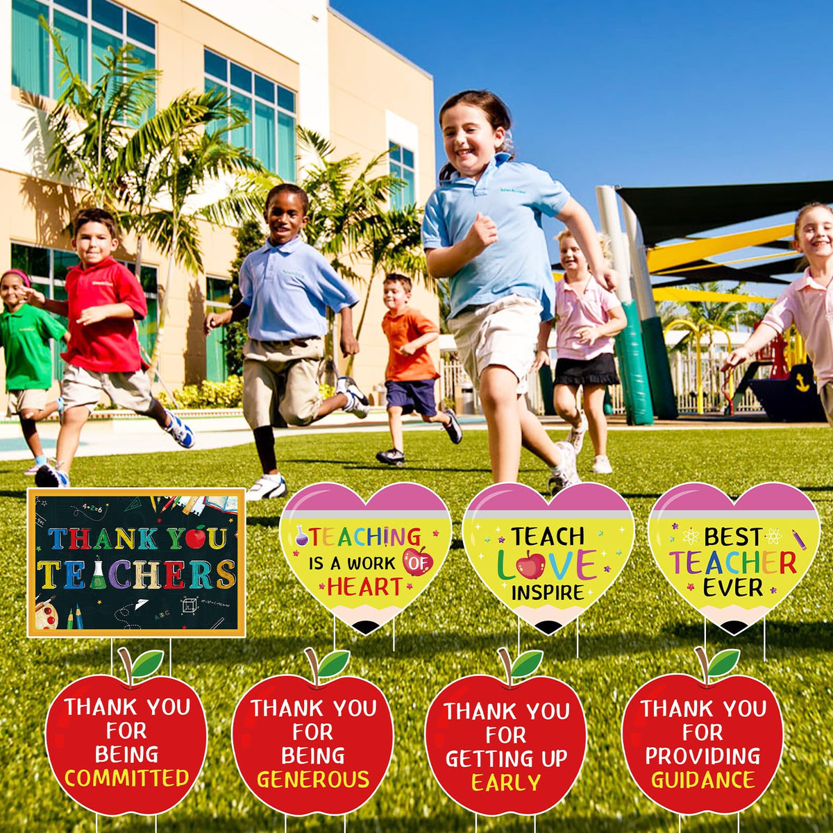 Arosche outdoor school yard sign weather-resistant for lawns or gardens.