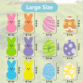 Arosche peeps and eggs yard sign adds cheerful Easter vibes to garden decor.