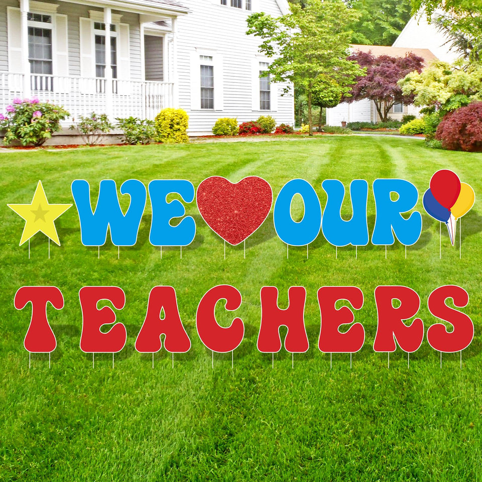 Arosche teacher appreciation yard sign set of 16 for outdoor school celebrations