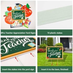 Arosche teacher appreciation yard sign with Thank You message for event decor.