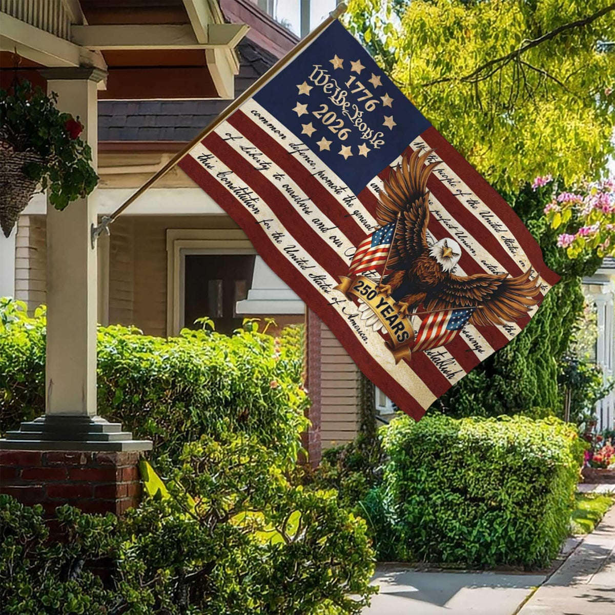 Aroxtms flag with brass grommets and reinforced stitching for durability.