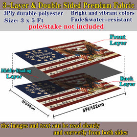 Aroxtms 250th anniversary flag with sleeve for pole mounting.