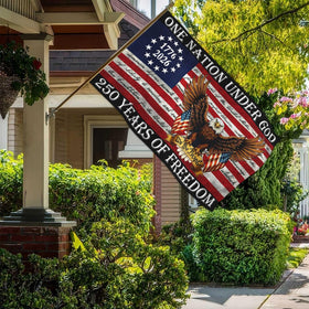 Aroxtms 3-ply flag for the 250th anniversary, built to withstand weather.