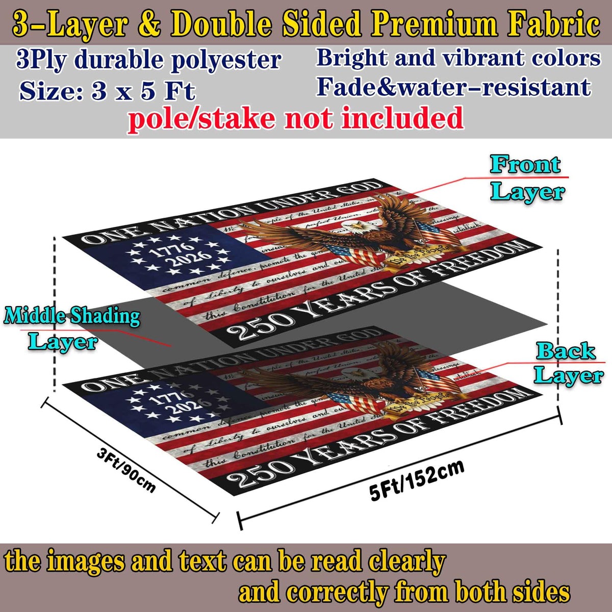 Aroxtms flag with brass grommets, durable hanging hardware.