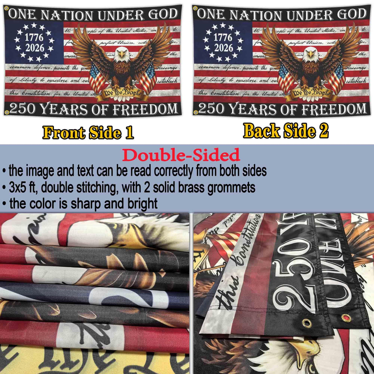Aroxtms flag with sleeve for easy display on flagpoles or walls.
