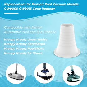 ArrogantF cone reducer shows Pentair Kreepy Krauly compatibility with various hoses.