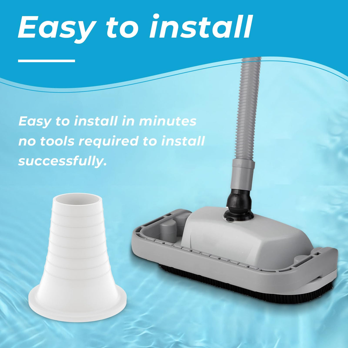 ArrogantF poolshark Lil’ Shark connection cone reducer for smooth outlet hose link.