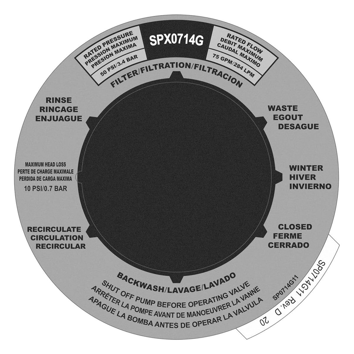 ArrogantF SPX0714G valve label sticker fits Hayward valves for quick identification