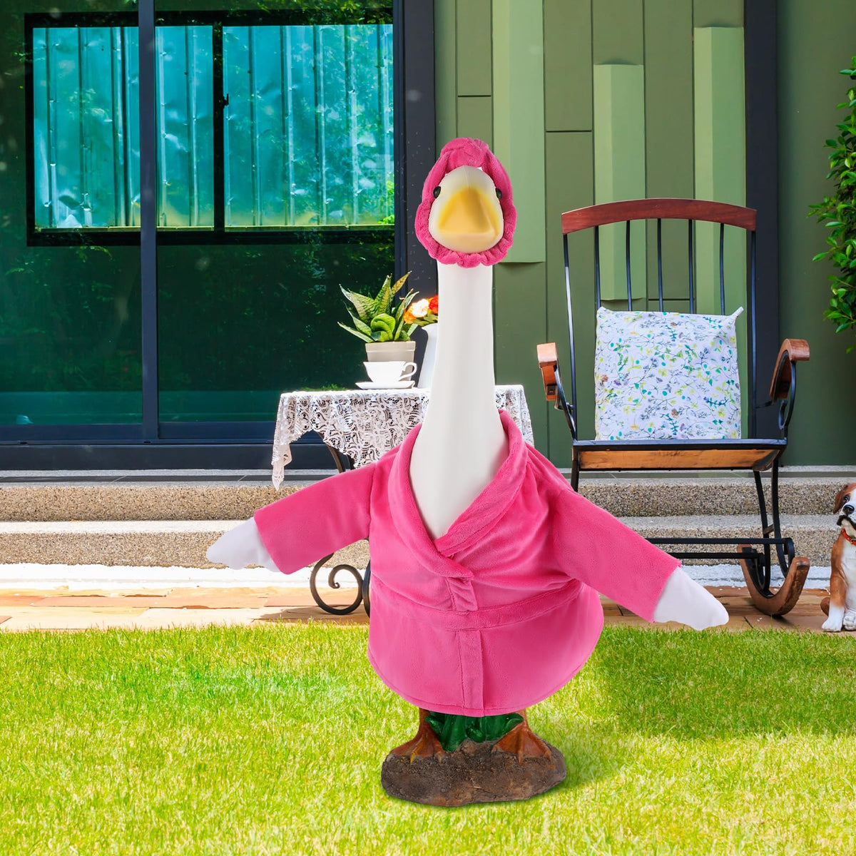 Arrowbash goose outfit packaging shows bathrobe and headband