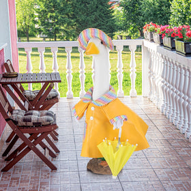 Arrowbash outdoor garden goose decor scene with outfit