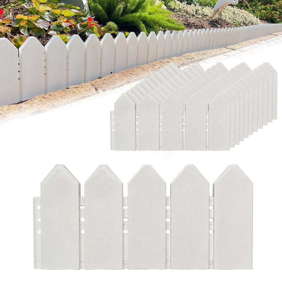 ARRYNTHEON wood-look border in white for easy yard edging.