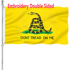 ARSOF Dont Tread On Me flag front embroidery shows vivid colors and durable fabric.
