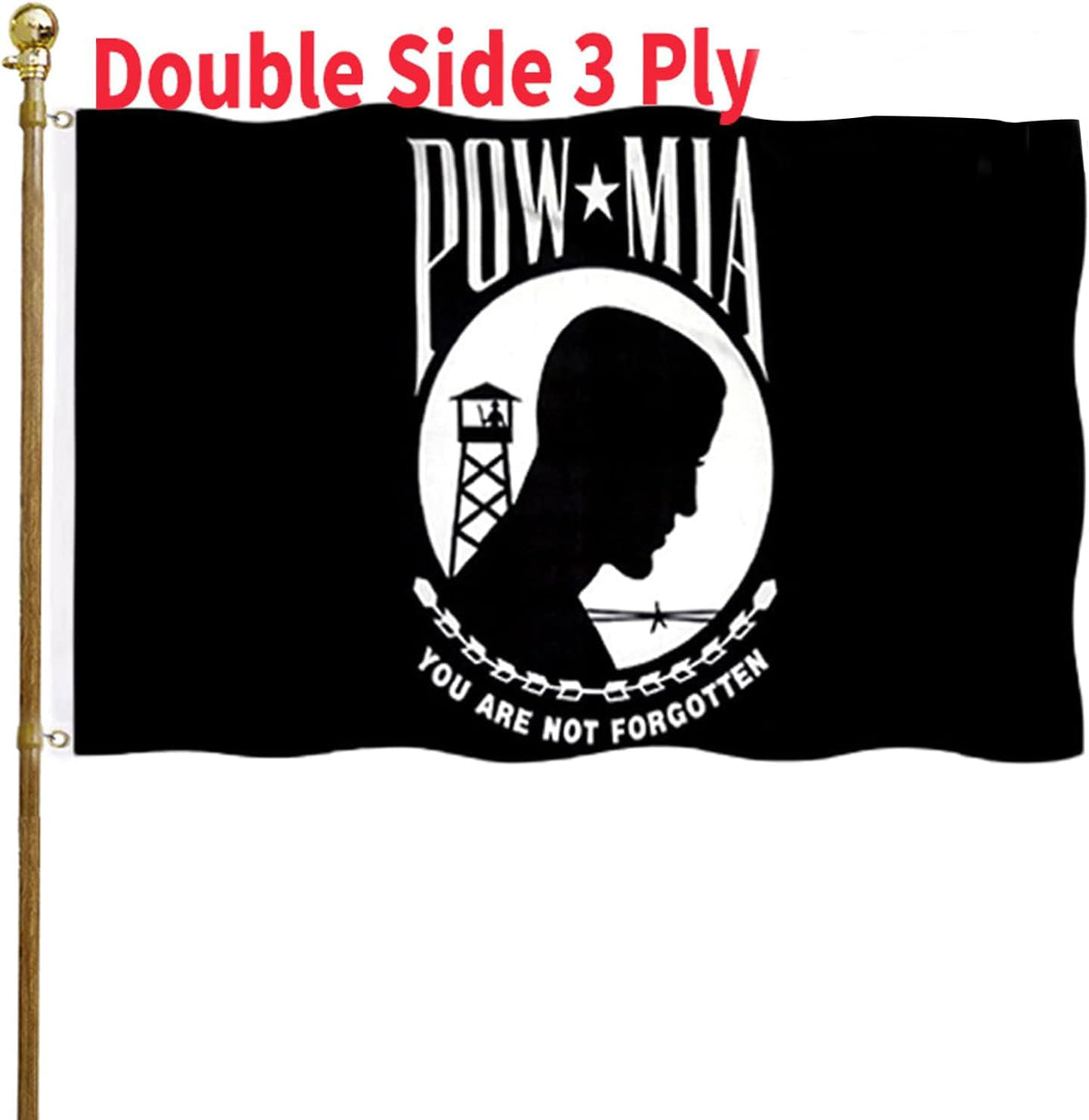 ARSOF Pow Mia flag front view for outdoor display