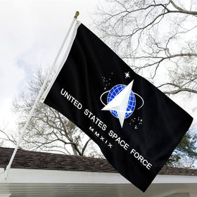 ARSOF Space Force flag back view shows consistent colors for outdoor visibility.