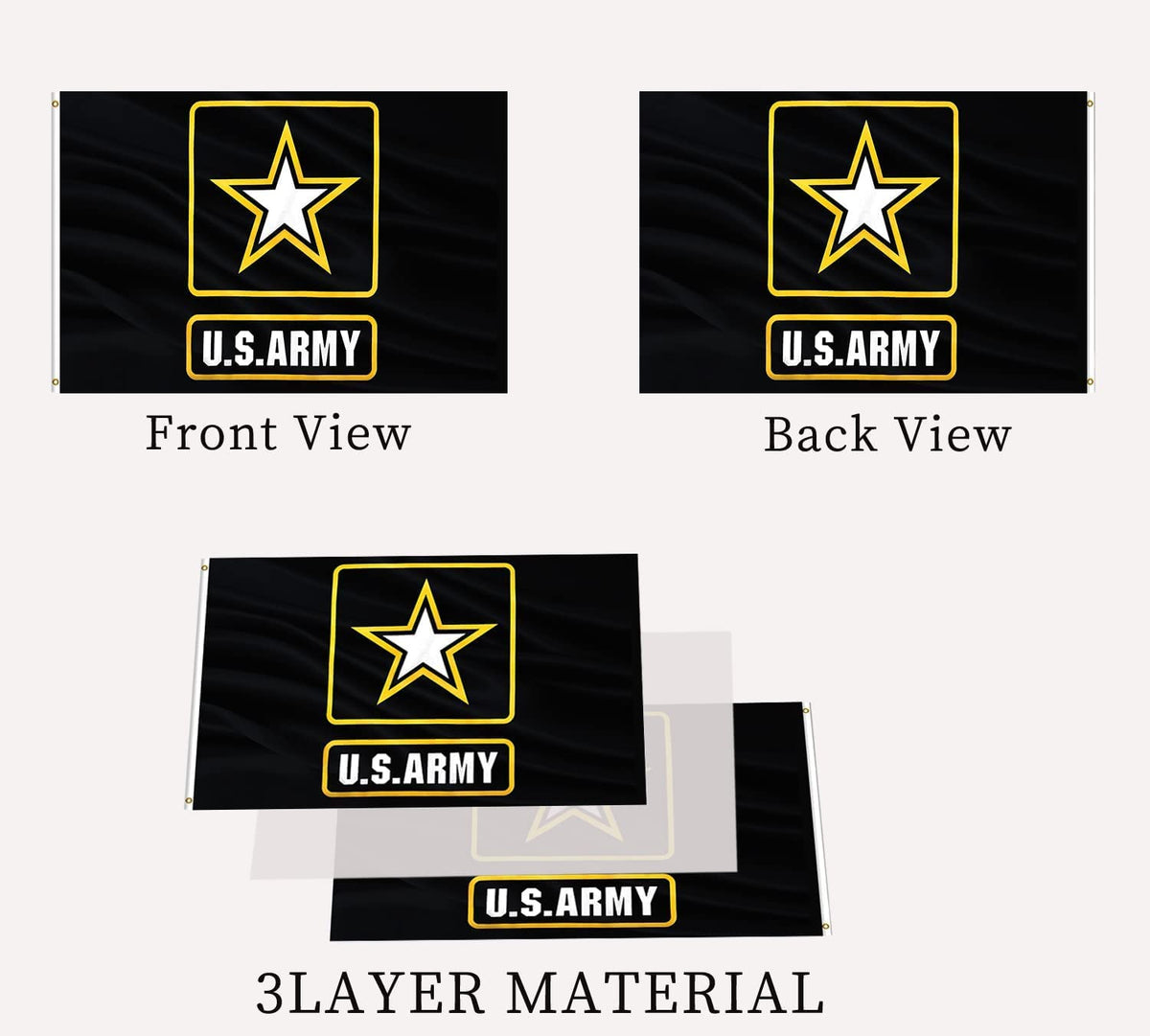 ARSOF US Army flag 3x5 uses UV-resistant ink for long lasting color