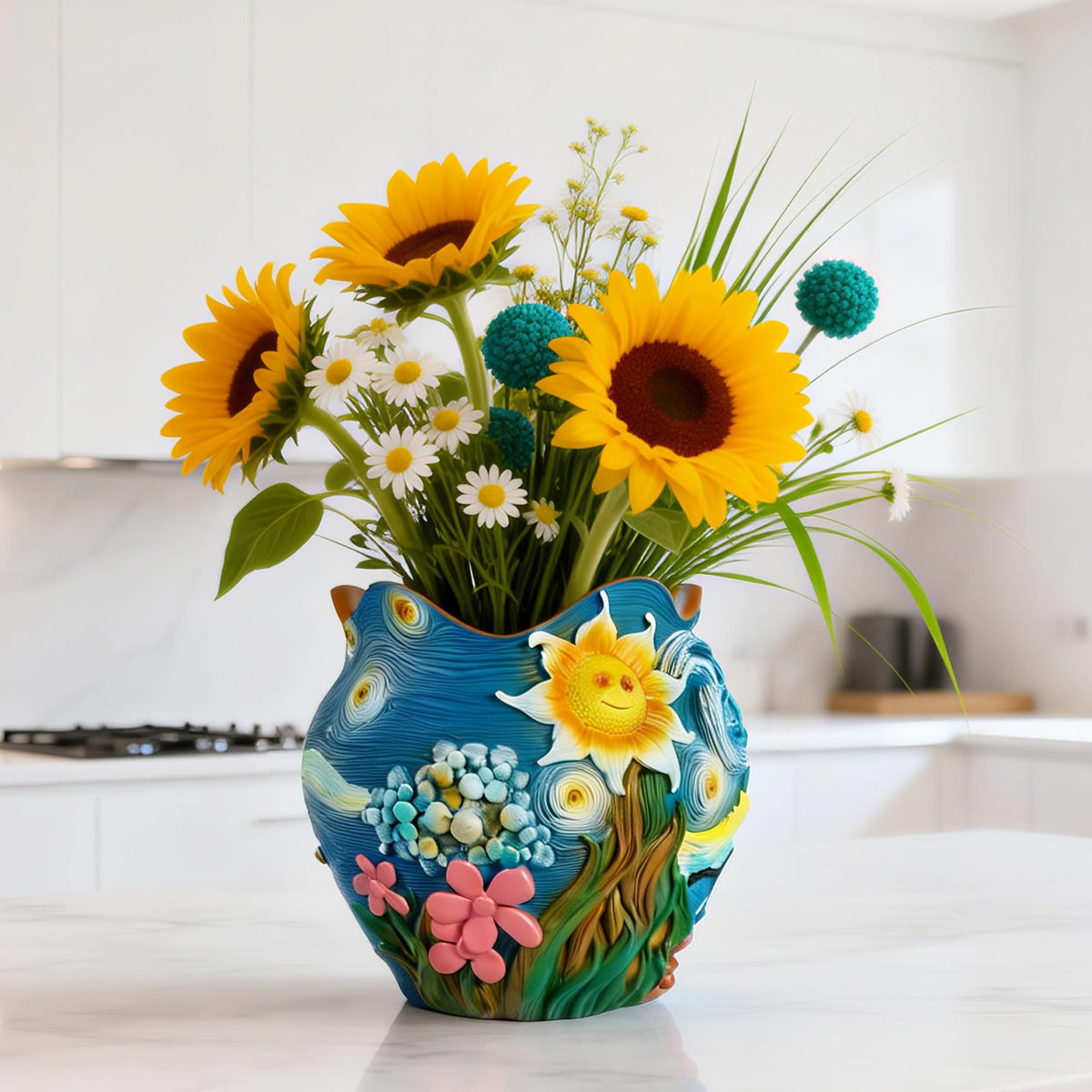ArtCachet 6-inch planter provides stability for taller stems and lush arrangements.