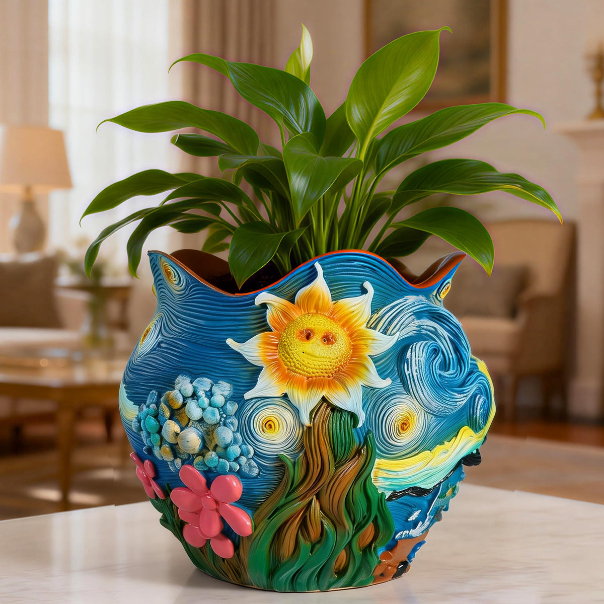 ArtCachet planter features a drainage hole with plug for easy watering control.
