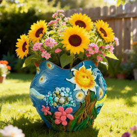 ArtCachet handcrafted resin planter showcases artisanal craftsmanship for one-of-a-kind home accents.