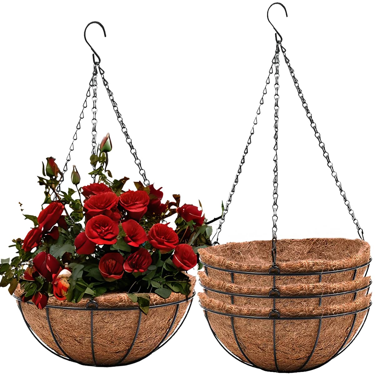 ArtFamy 8-inch hanging baskets four-pack for vibrant outdoor display.