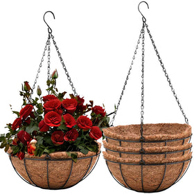 ArtFamy 8-inch hanging baskets four-pack for vibrant outdoor display.