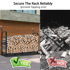 Artibear rack keeps wood four inches off ground for improved airflow.