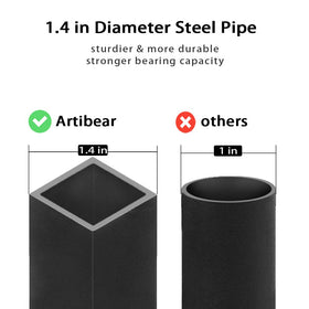 Artibear firewood rack with lock rings demonstrates tipping prevention for family safety.
