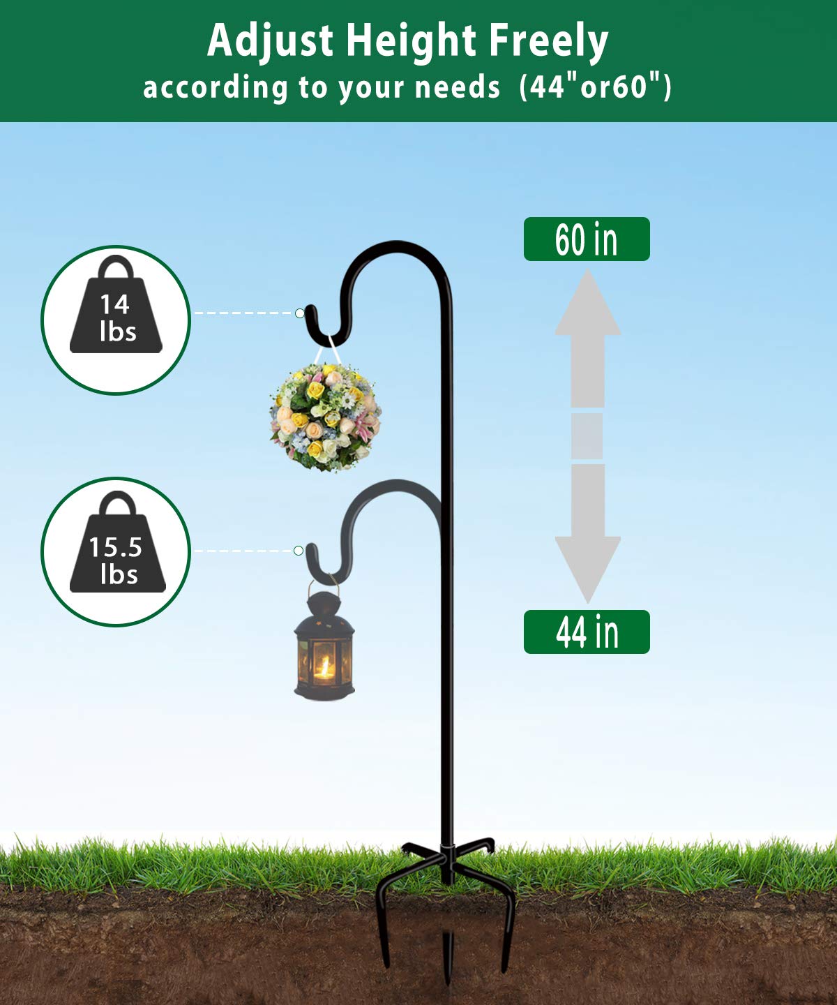 Artibear multi-purpose stand holds feeders, lanterns, baskets, and signs.