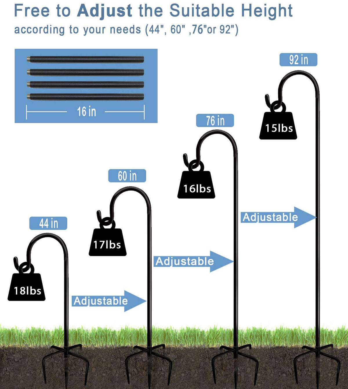 Artigarden 5-prong base durable steel design for strong ground anchoring.