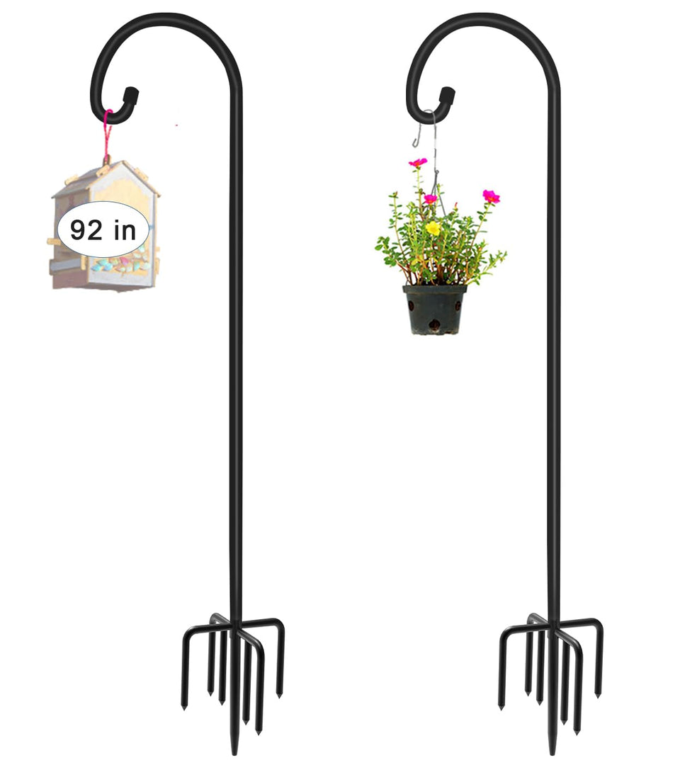 Artigarden 92-inch shepherd hook with a 5-prong base for stable outdoor displays.