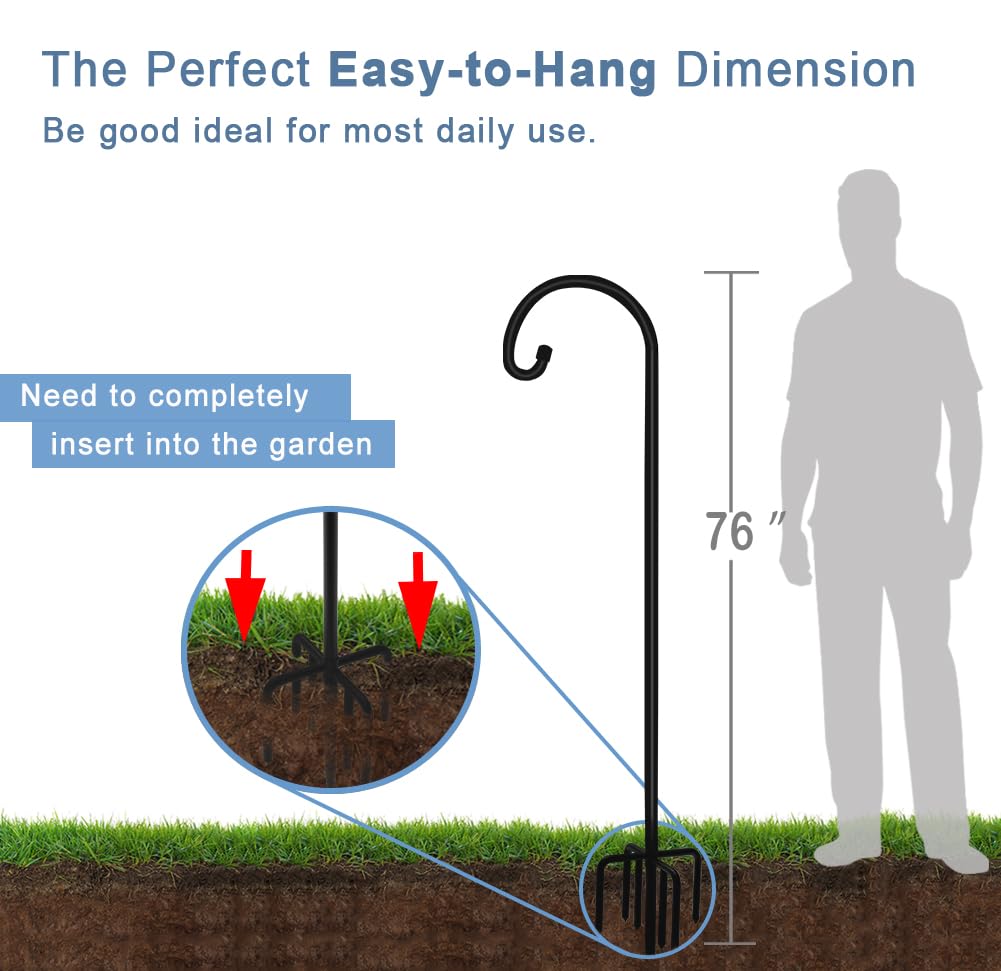 Artigarden adjustable-height shepherd hook ready for versatile garden setups.