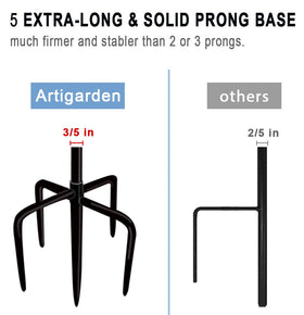 Artigarden hook setup for bird feeders, lanterns, and solar lights.