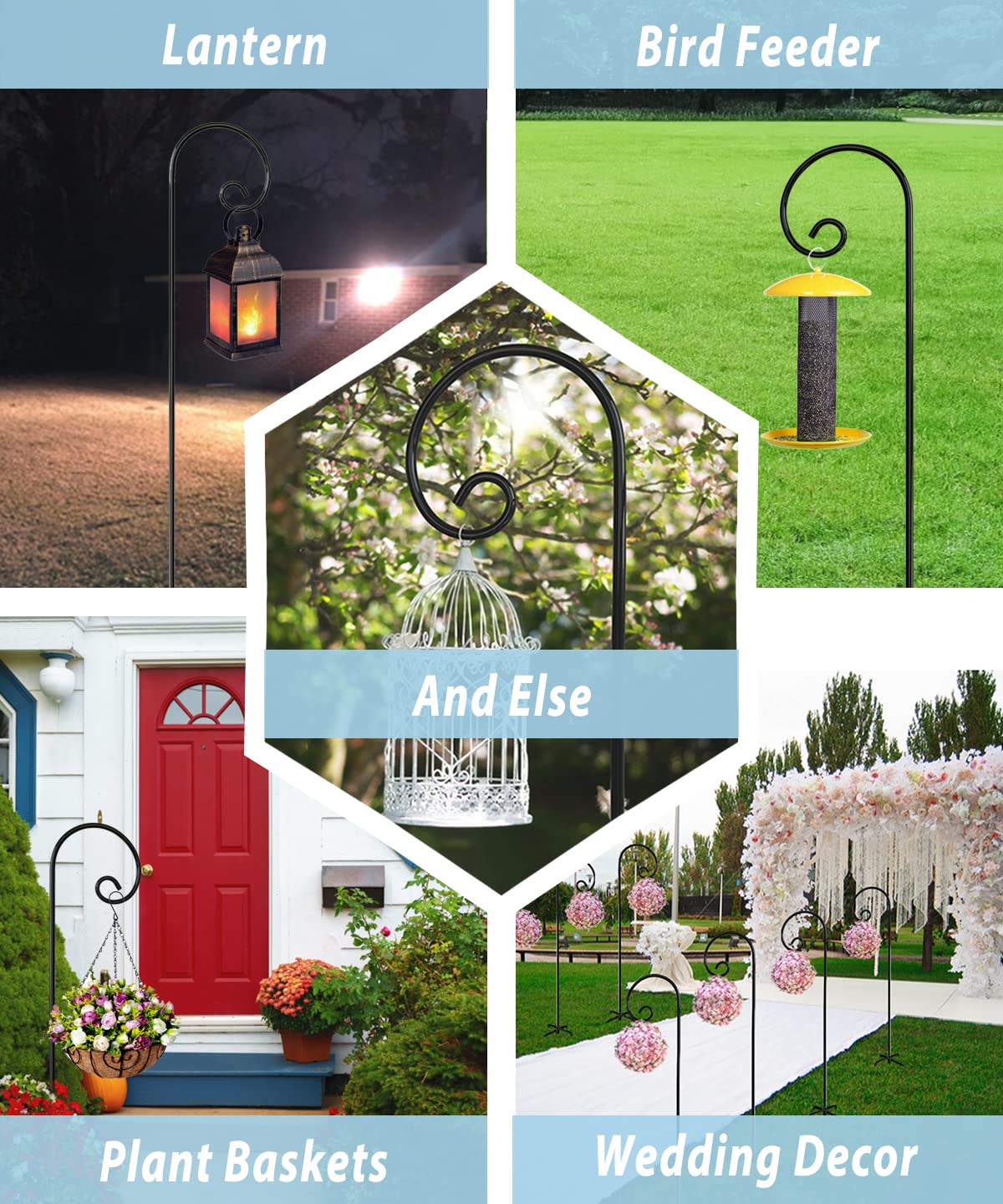 Artigarden heavy-duty steel prongs sustain garden displays.