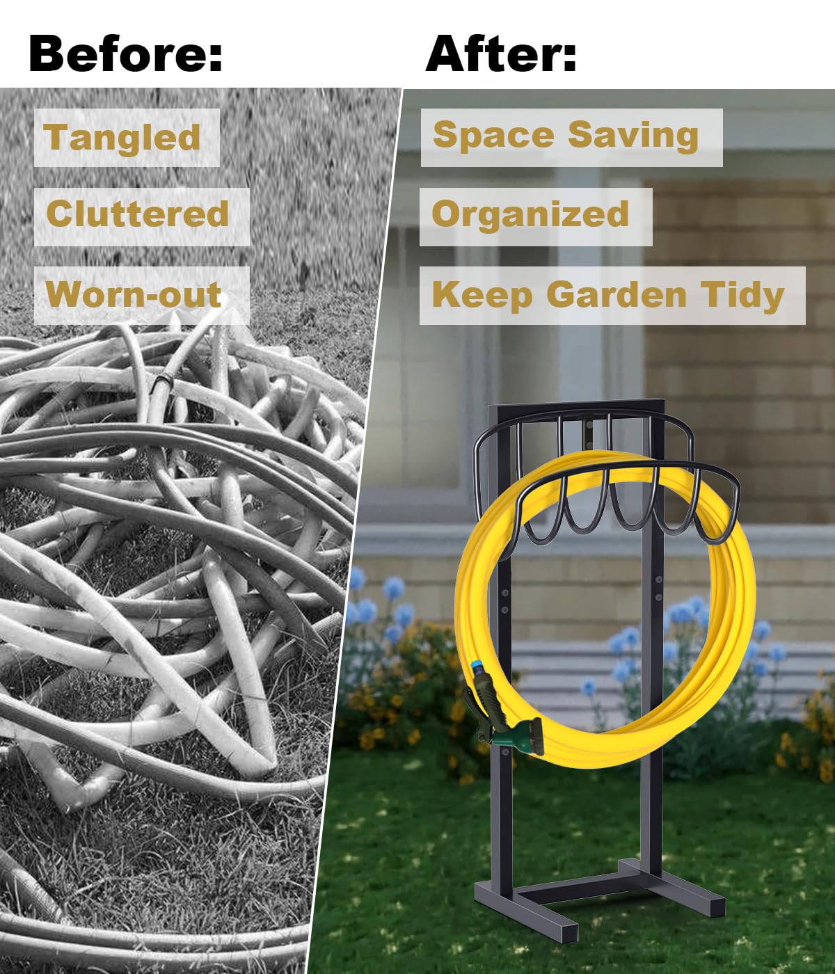 Artigarden organized outdoor storage keeps hoses tidy and protected.