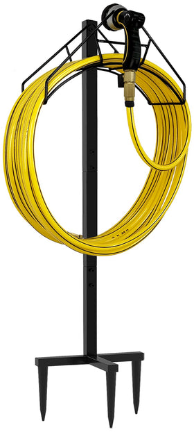 Artigarden hose holder stand, front view, sturdy rust-resistant outdoor organizer.