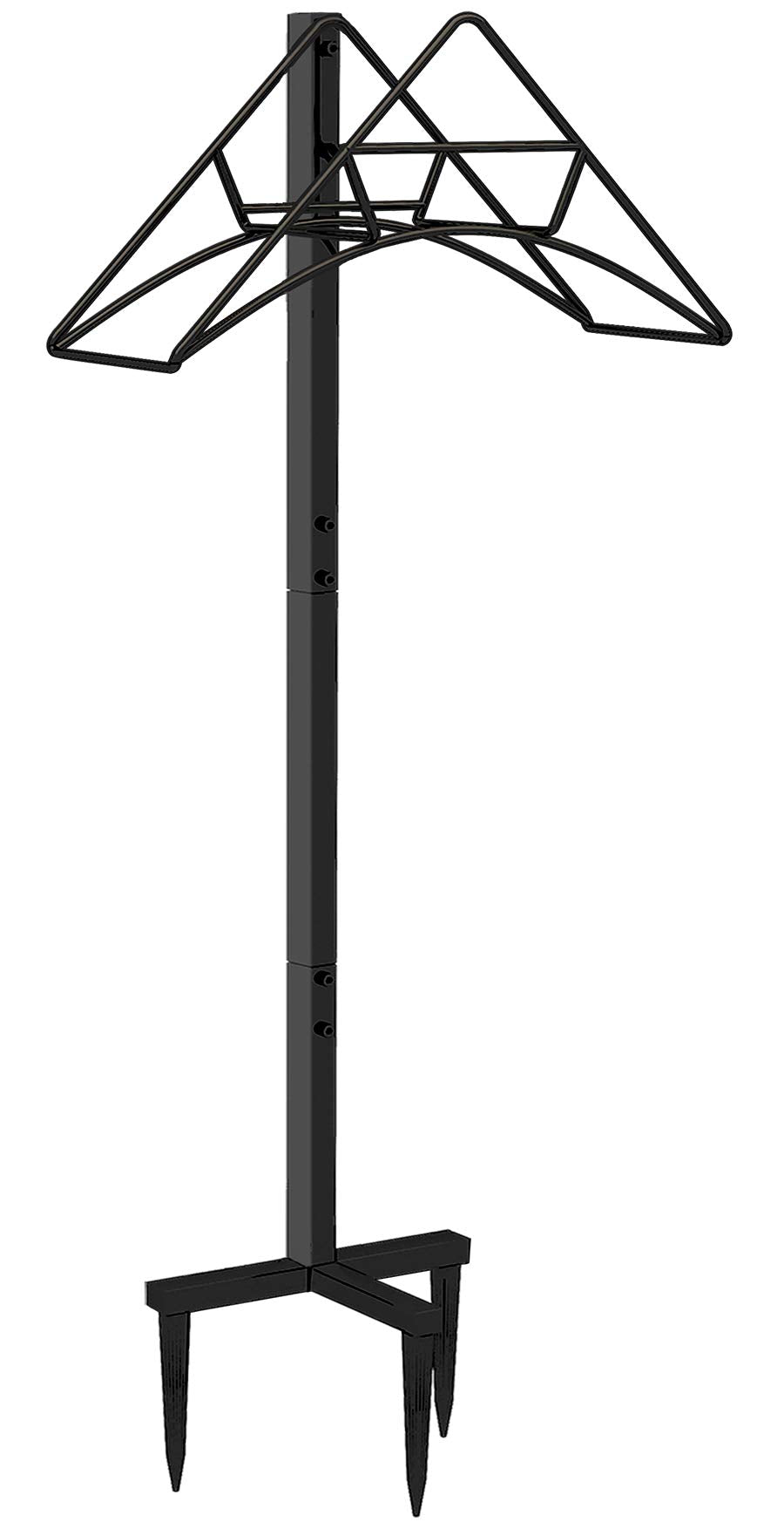 Artigarden heavy-duty metal hose rack keeps long hoses neatly elevated and protected