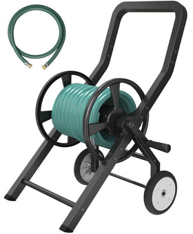 Artigarden hose reel cart showing 125 ft capacity for extended watering sessions