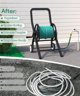 Artigarden hose reel cart demonstrating the smooth, effortless wind system