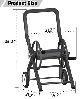 Artigarden hose reel cart featuring a non-slip handle for easy winding