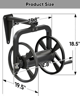 Artigarden hose reel with 165 ft capacity demonstrates organized storage.
